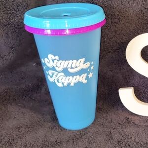 Sigma Kappa color changing tumbler & letters